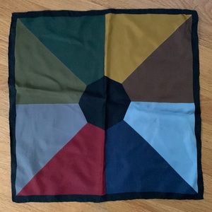 VTG Nine Color Ashear Pocket Square  All Silk Made in Italy.